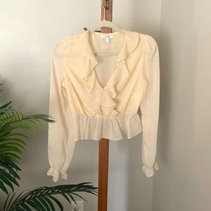 Off white blouse, size small, Leche brand